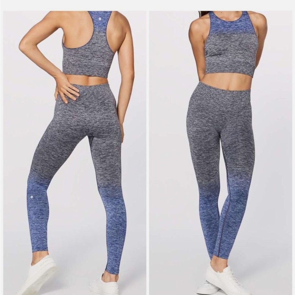 Lululemon size 2 Balance & Resist 7/8 Tight (25") Ombre Blue & Gray Leggings